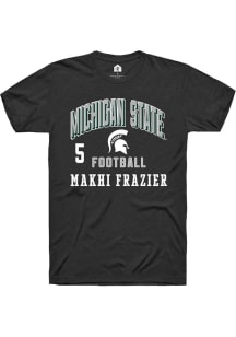Makhi Frazier Black Michigan State Spartans NIL Arch Logo Short Sleeve T Shirt