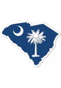 South Carolina State Flag State Shape Stickers - White