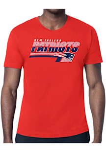 Starter New England Patriots Red Logo Push Short Sleeve T Shirt