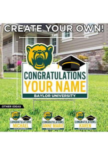 Baylor Bears Personalized Congratulations Grad Yard Sign - White