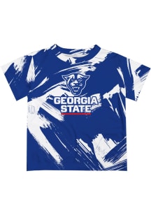 Vive La Fete Georgia State Panthers Toddler Blue Paint Brush Short Sleeve T-Shirt