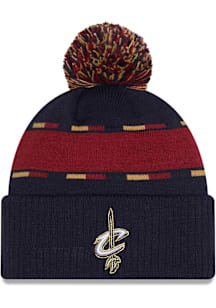 New Era Cleveland Cavaliers Navy Blue 2025 NBA Classic Edition Cuff Pom Mens Knit Hat