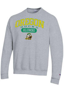 Mens Oregon Ducks Grey Champion Pill Alumni Powerblend Crew Sweatshirt