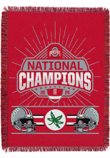 Red Ohio State Buckeyes 2024 Football National Champions Peak 46X60 Tapestry Blanket