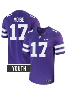 Adonis Moise Nike Youth Purple K-State Wildcats NIL Name And Number Football Jersey Jersey