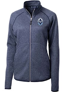Cutter and Buck Vancouver Whitecaps FC Womens Navy Blue Mainsail Long Sleeve Full Zip Jacket