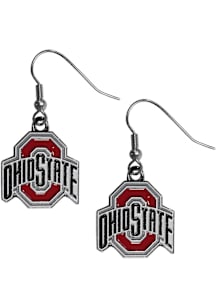 Chrome Dangle Ohio State Buckeyes Womens Earrings - Silver
