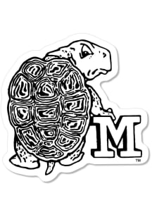 Maryland Terrapins Black 3&quot; Vintage Black/White Leaning Turtle Magnet