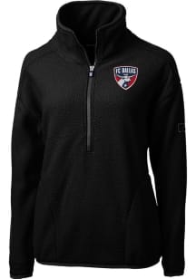 Cutter and Buck FC Dallas Womens Black Cascade Sherpa Qtr Zip