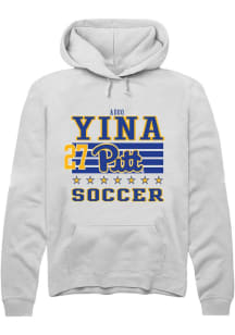 Adoo Yina Rally Mens White Pitt Panthers NIL Striped Player Hood