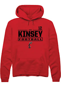 Zeb Kinsey Cincinnati Bearcats Mens Red Football NIL Stacked Box Player Hood