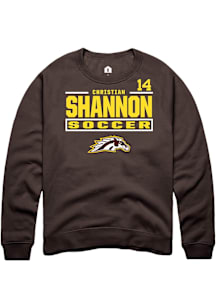 Christian Shannon Western Michigan Broncos Mens Brown NIL Stacked Box Player Crew