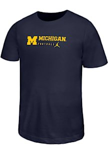 Nike Michigan Wolverines Youth Navy Blue Team Wordmark Short Sleeve T-Shirt
