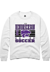 Lily Hendrickson Rally Mens White K-State Wildcats NIL Striped Player Crew