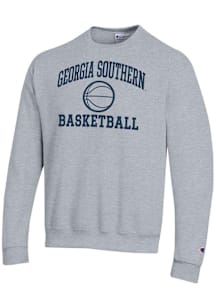 Champion Georgia Southern Eagles Mens Grey Basketball Powerblend Long Sleeve Crew Sweatshirt