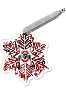 Ohio State Buckeyes Snowflake Ornament - Red