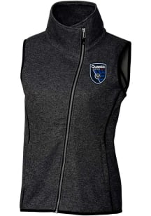 Cutter and Buck San Jose Earthquakes Womens Charcoal Mainsail Asymmetrical Vest