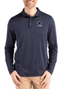 Mens Penn State Nittany Lions Navy Blue Cutter and Buck Alumni Coastline Long Sleeve Polo Shirt