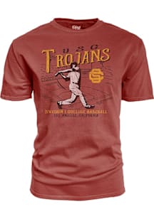 USC Trojans Cardinal Big Ten Baseball Short Sleeve T Shirt