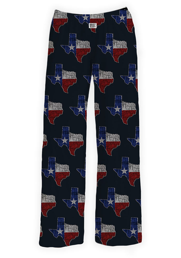 Texas Mens Black State Shape Flag PJ Pants