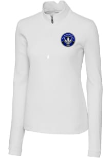 Cutter and Buck Montreal Impact Womens White Traverse Qtr Zip Pullover