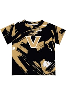 Vive La Fete Vanderbilt Commodores Youth Black Paint Brush Short Sleeve T-Shirt