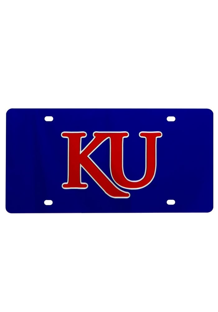 Kansas Jayhawks License Plate Kansas Jayhawks Red KU License Tag Blue