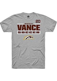 Meredith Vance Western Michigan Broncos Grey NIL Stacked Box Short Sleeve Player T Shirt