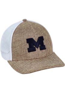 Michigan Wolverines Pregame Trucker Adjustable Hat - Tan