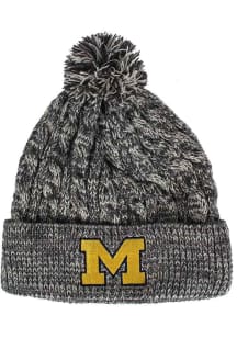 Michigan Wolverines Grey Aspen Cuff Pom Mens Knit Hat