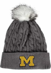 Pomfret Cuff Pom Michigan Wolverines Womens Knit Hat - Grey