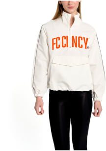 Lusso FC Cincinnati Womens White Parker Qtr Zip