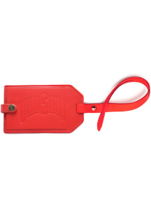 Ohio State Buckeyes Red Leather Luggage Tag