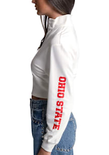 Lusso Ohio State Buckeyes Womens Red Mercedes Qtr Zip