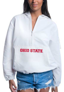 Womens Ohio State Buckeyes White Lusso Paige Light Weight Jacket