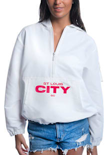 Lusso St Louis City SC Womens Ivory Paige Light Weight Jacket