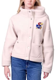 Lusso Kansas Jayhawks Womens Ivory Gaby Light Weight Jacket