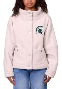 Womens Michigan State Spartans Ivory Lusso Gaby Light Weight Jacket