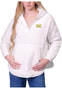 Womens Michigan Wolverines White Lusso Gwyn Light Weight Jacket