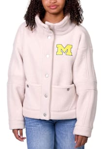 Lusso Michigan Wolverines Womens Ivory Gaby Light Weight Jacket