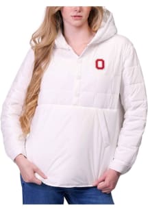 Womens Ohio State Buckeyes White Lusso Gwyn Light Weight Jacket