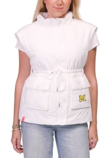Womens Michigan Wolverines White Lusso Ginger Vest