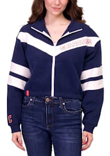 Lusso Cleveland Guardians Womens Navy Blue Gigi Long Sleeve Full Zip Jacket