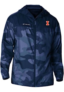 Columbia Illinois Fighting Illini Mens Navy Blue Heat Seal Camo Flash Challenger Light Weight Jack..