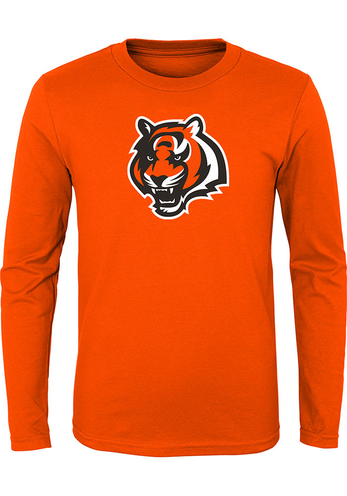 Youth Orange Cincinnati Bengals Logo Long Sleeve T-Shirt