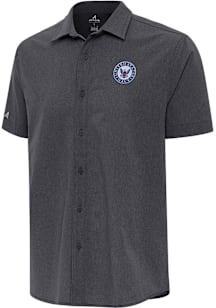 Antigua Navy Mens Black Activate Short Sleeve Dress Shirt