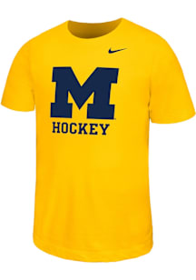 Nike Michigan Wolverines Youth Yellow Primary Logo Short Sleeve T-Shirt