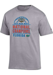 Champion Florida Gators Grey 2025 National Champions Jersey Short Sleeve T Shirt