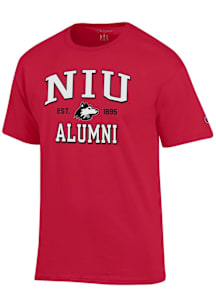 Champion Northern Illinois Huskies Red Est Date Alumni Jersey Short Sleeve T Shirt
