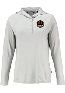 Cutter and Buck Houston Dynamo Womens Grey Coastline Eco Hooded Sweatshirt